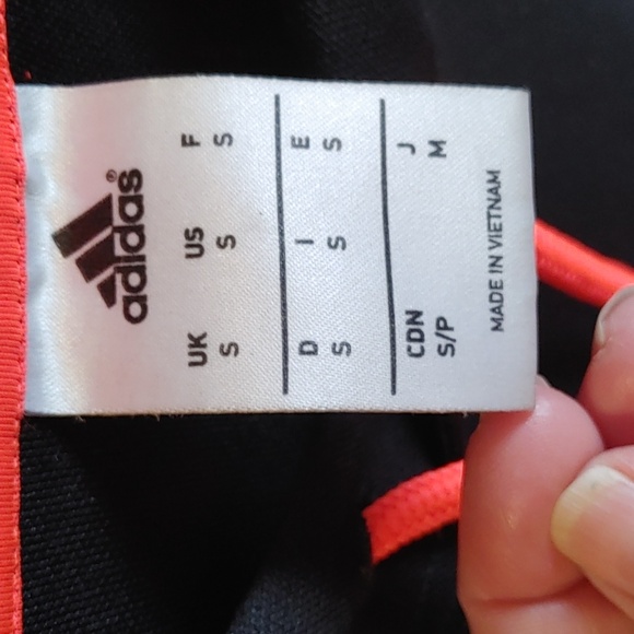 Men's Adidas Black & Neon Orange Trefoil Pullover Hoodie Size Small - Picture 7 of 9